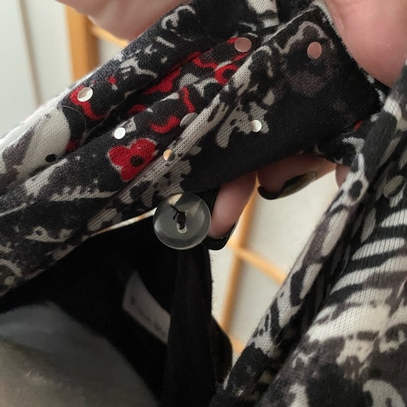 Kim Rogers Black Open Cardigan 2 Piece Set Tank Abstract Infinity Scarf Women S - Picture 6 of 7